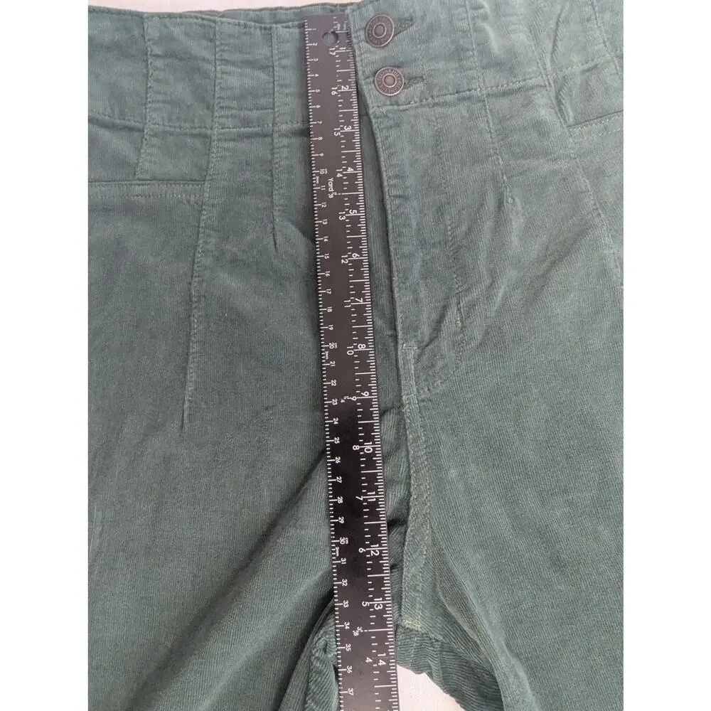 NWT Free People We The Free Jayde High Rise Corduroy Flare Pant Huntress Green